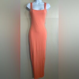 SHEIN Coral/orange bodycon back cutout Dress
